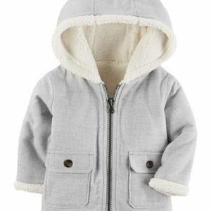 Carter's Tweed Look, Faux Lamb Fleece-Lined Coat